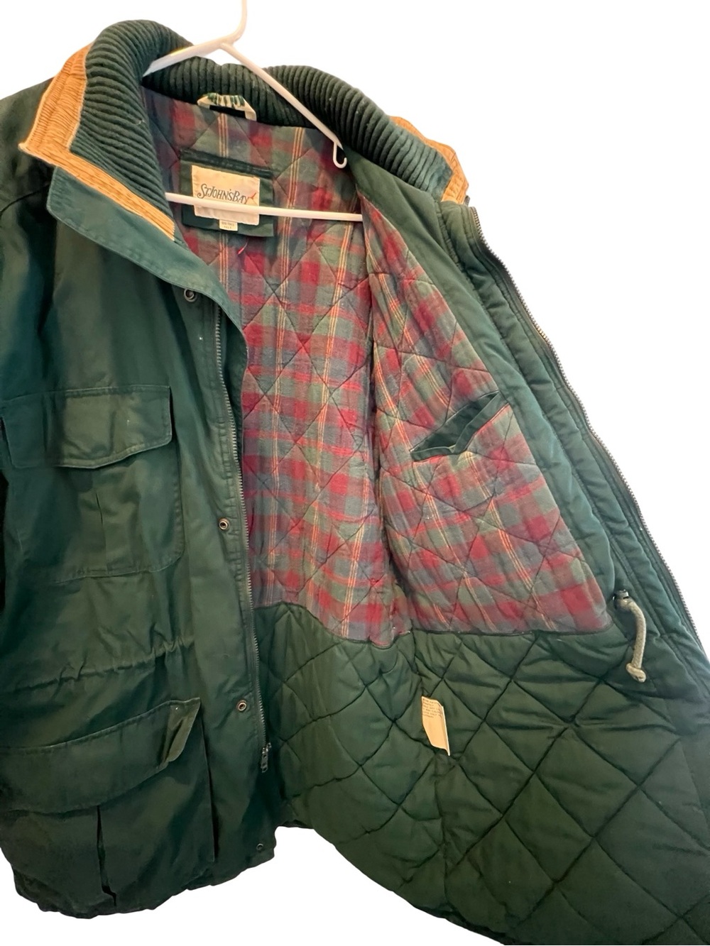 Vintage St. John’s Bay Quilted Lined Utility Barn Coat Jacket Green 1XLT - Picture 4 of 4